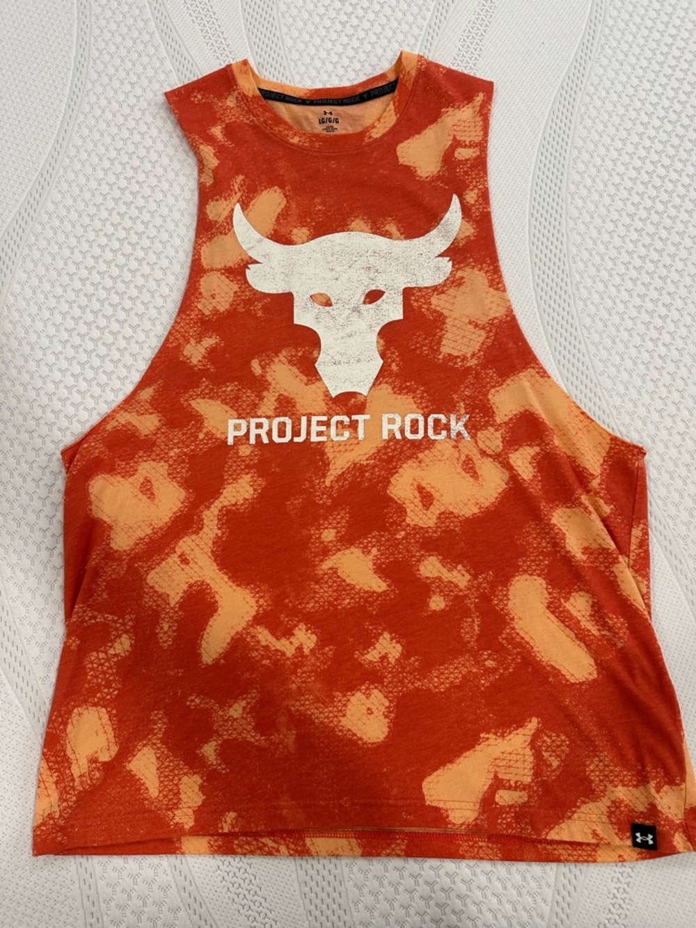 Under Armour Orange Tie-Dye Project Rock Muscle Tank